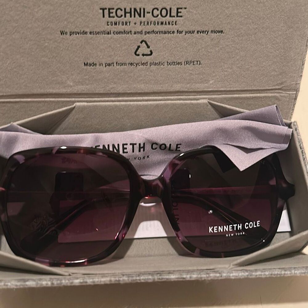 Kenneth Cole New York Oversized Sunglasses Purple Tortoiseshell Pattern KC00009 - Picture 12 of 12
